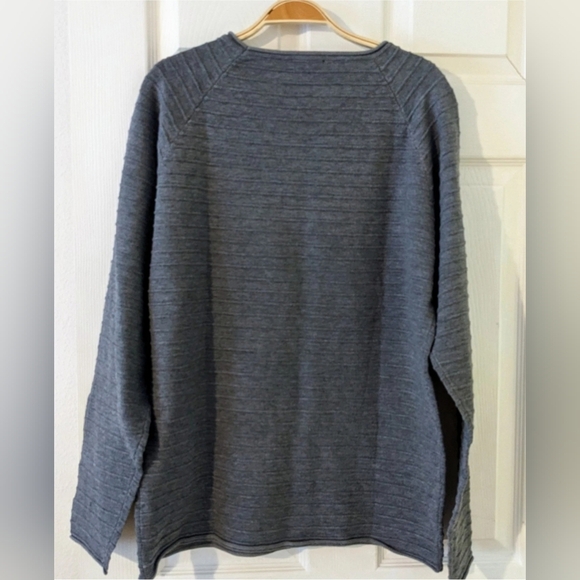 COOFANDY Women's Sweater Top Size Large Ribbed Long Sleeve Heather Blue‎ NWT - Picture 3 of 4